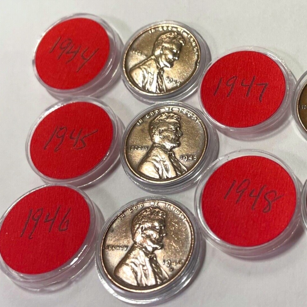 Lincoln Pennies Lot of 5 1944 1945 1946 1947 1948  PENNY GROUP